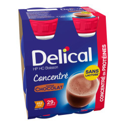 Delical HP/HC boisson concentré en protéines au chocolat sans lactose 4 x 200ml