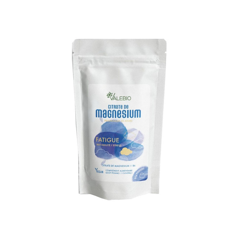 Valebio Citrate de Magnésium fatigue goût pomme 80gr