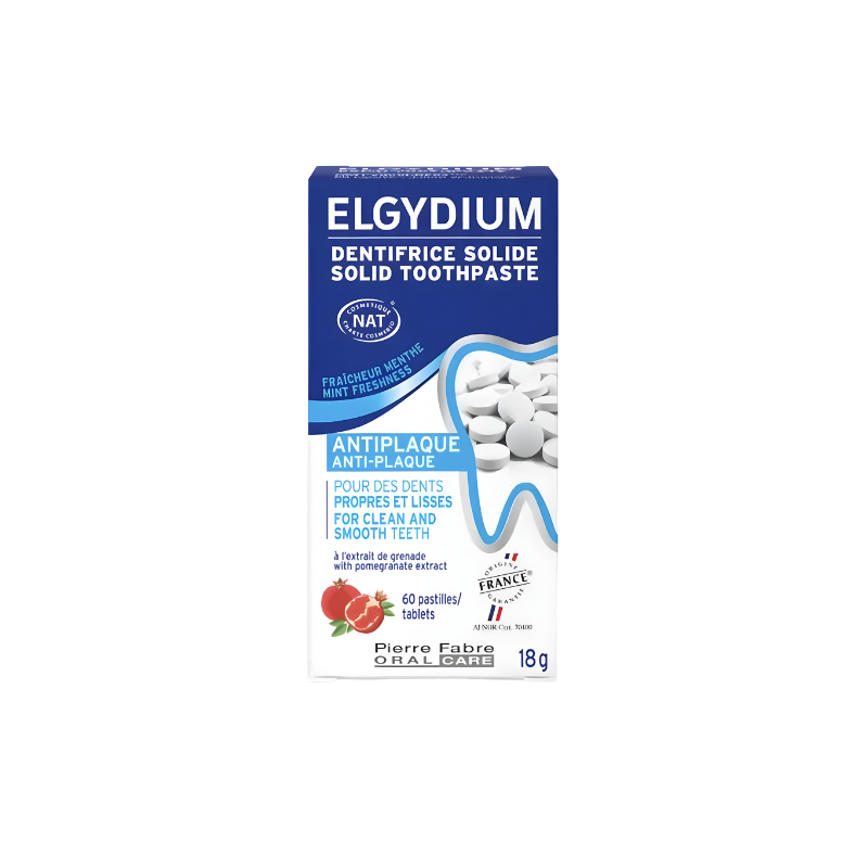 Elgydium Antiplaque dentifrice solide 60 comprimés