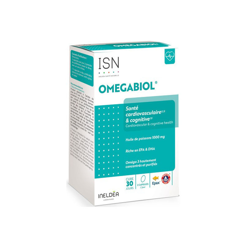 Ineldea Santé Naturelle Omegabiol Santé cardiovasculaire et cognitive 60 capsules