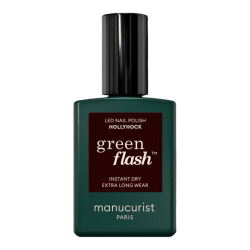 Manucurist Green Flash Hollyhock Vernis semi-permanent rouge noir 15ml