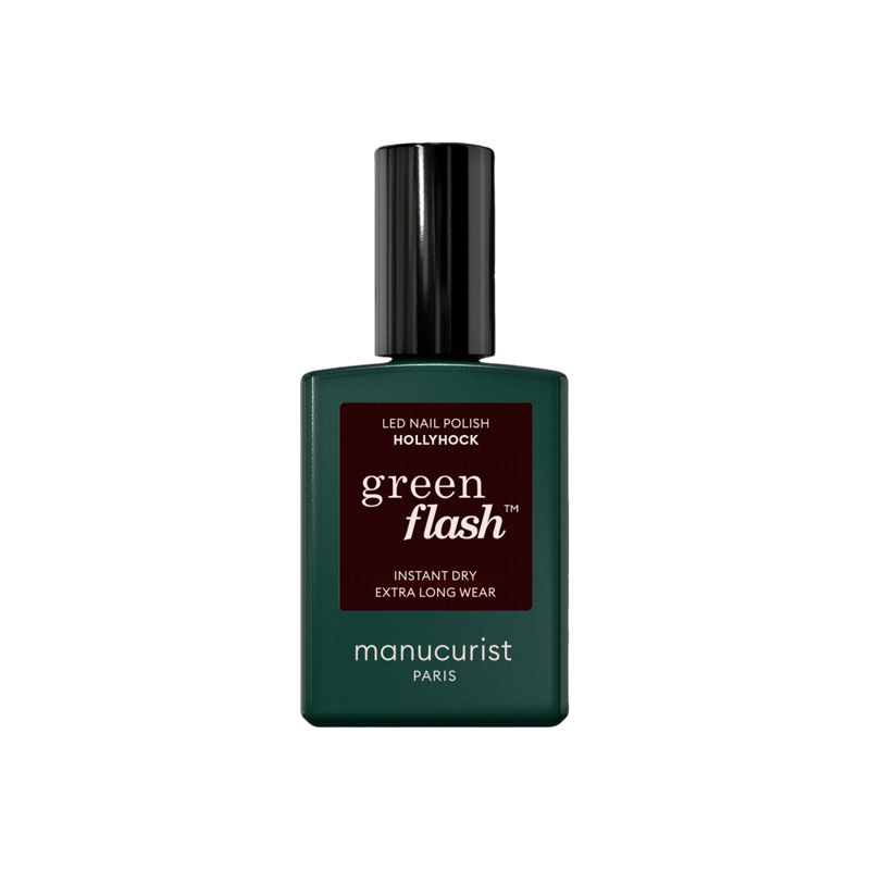 Manucurist Green Flash Hollyhock Vernis semi-permanent rouge noir 15ml