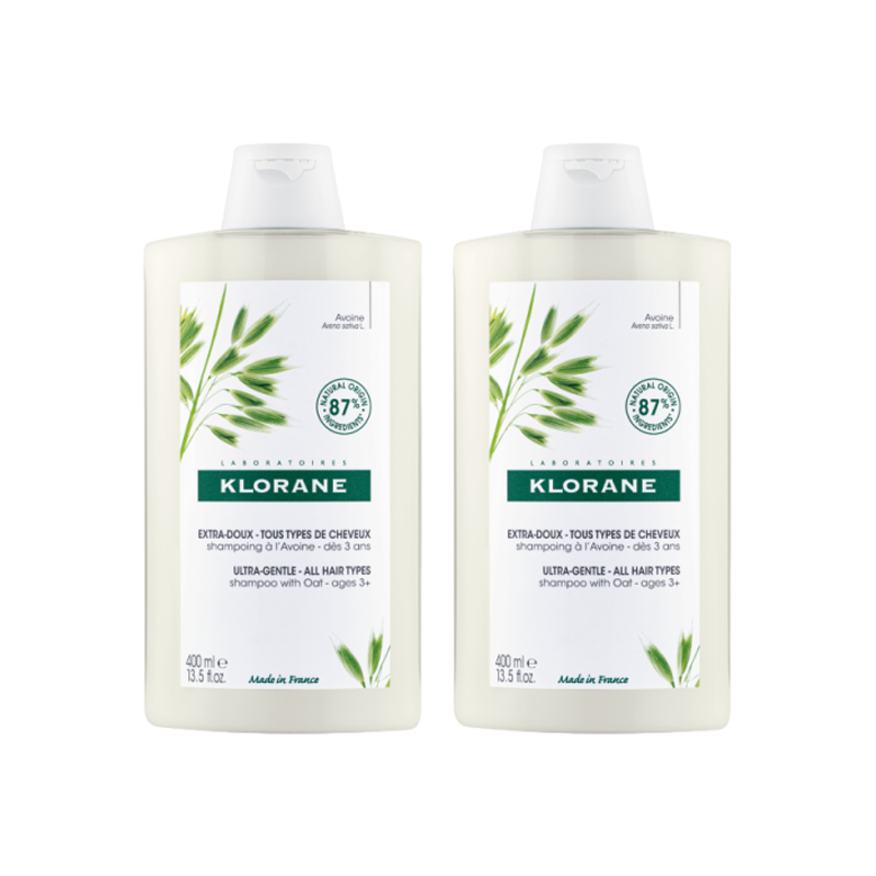 Klorane Extra-Doux Shampooing à l'Avoine bio lot de 2x400ml