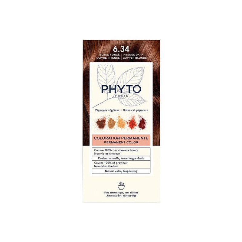 Phyto Kit Coloration Permanente 6.34 blond foncé cuivré