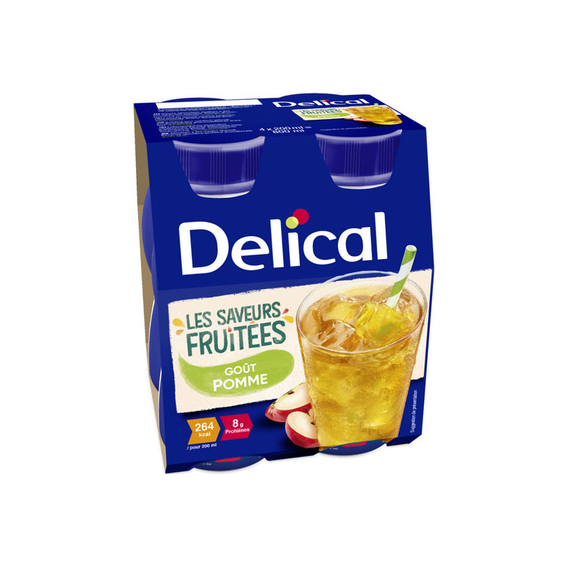 Delical Boisson Les Saveurs Fruitées goût pomme lot de 4x200ml