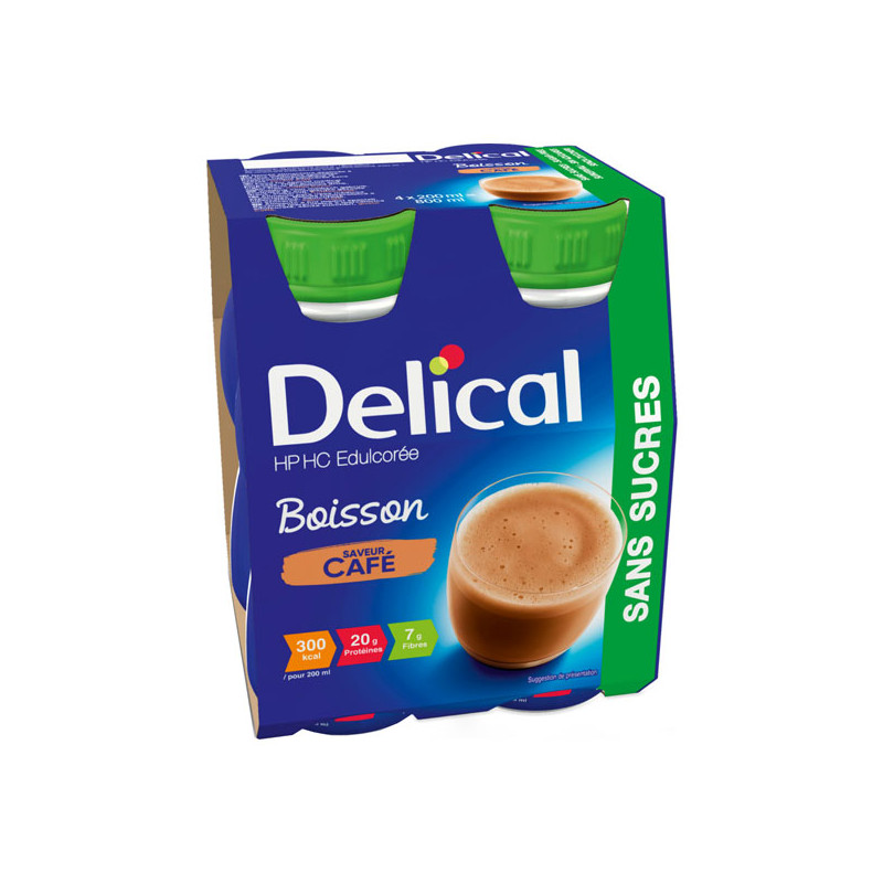 Delical Boisson HP HC sans sucres saveur café lot de 4x200ml