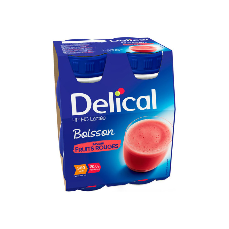 Delical Boisson HP HC Lactée saveur fruits rouges lot de 4x200ml