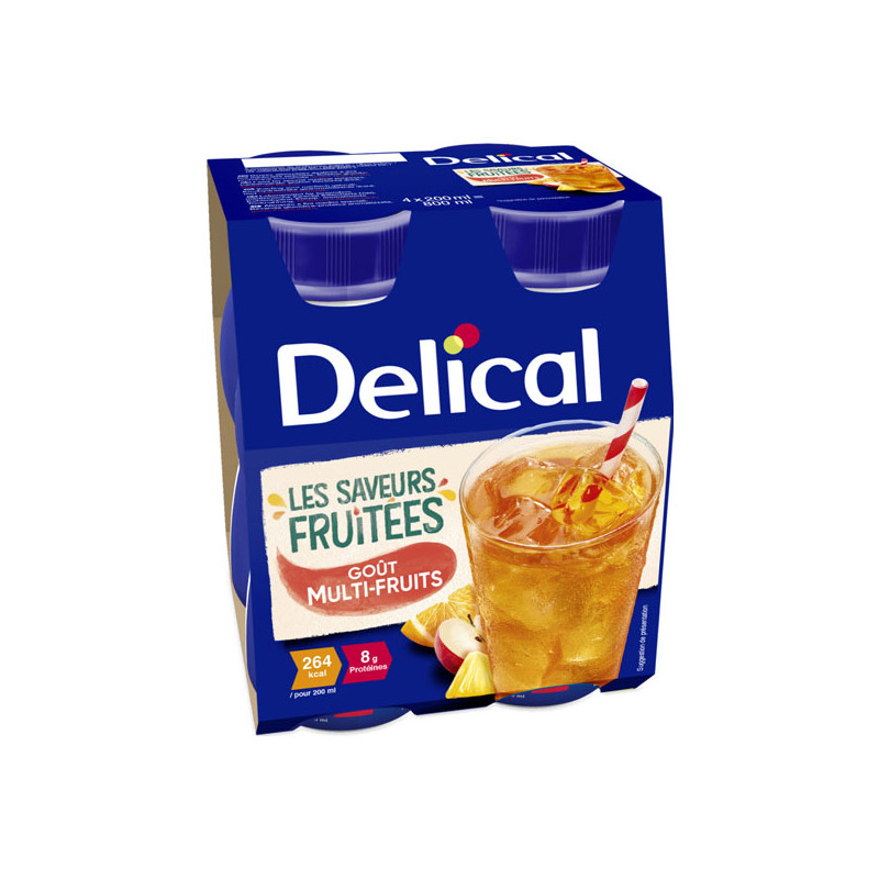 Delical Boisson Les Saveurs Fruitées goût multi-fruits lot de 4x200ml