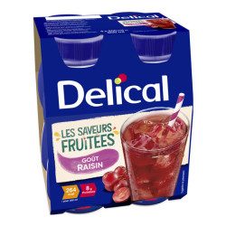 Delical Boisson Les Saveurs Fruitées goût raisin lot de 4x200ml