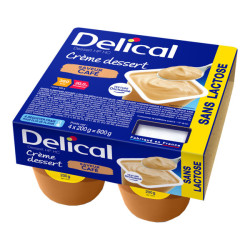 Delical Crème Dessert HP HC sans lactose saveur café lot de 4x200ml