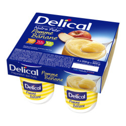 Delical Nutra’Pote Dessert aux fruits saveur pomme-banane lot de 4x200ml