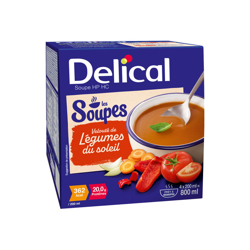 Delical Soupe HP HC Velouté de légumes du soleil lot de 4x200ml