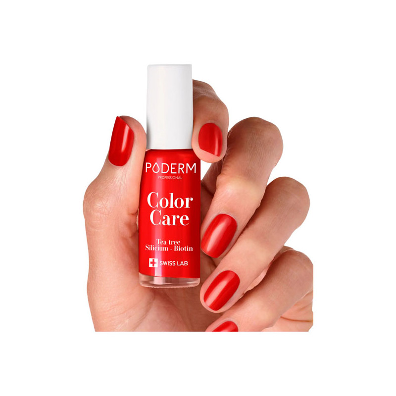 Poderm Color Care Tea Tree Vernis à ongles rouge  cerise 8ml