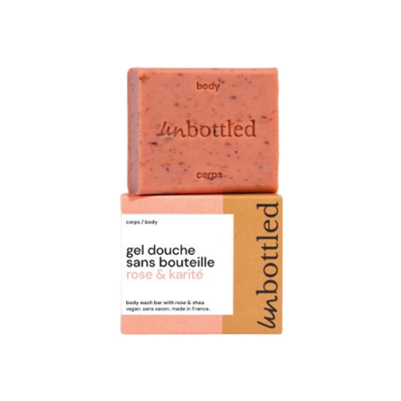 Unbottled Gel Douche sans bouteille Rose & Karité 110gr