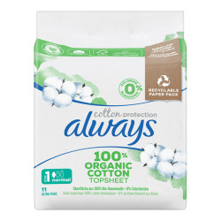 Always Cotton Protection taille 1 normal 11 serviettes hygiéniques