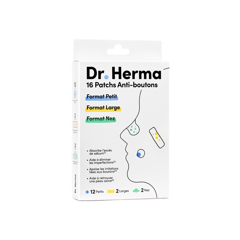 Dr.Herma 16 Patchs Anti-boutons multi-taille