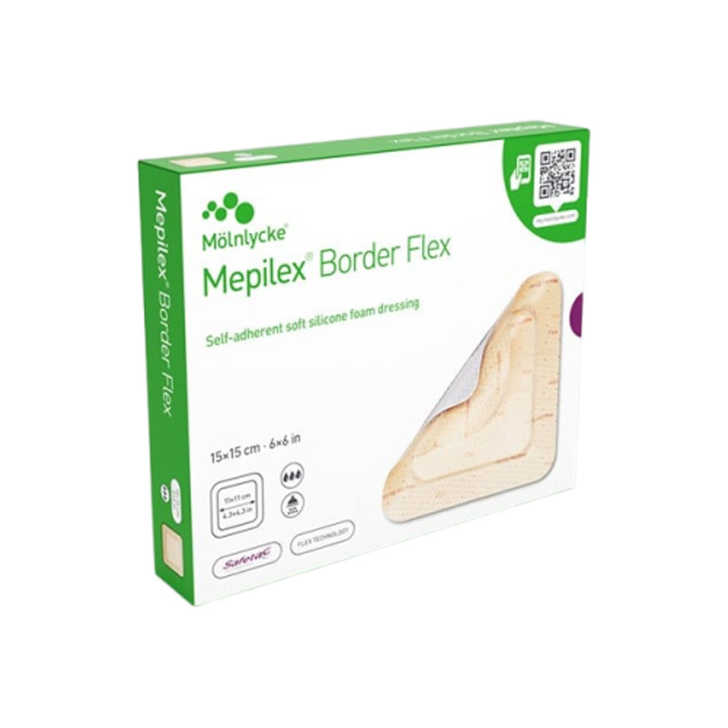 Mepilex Border Flex Oval pansement 7.8 x 10 cm boîte de 16