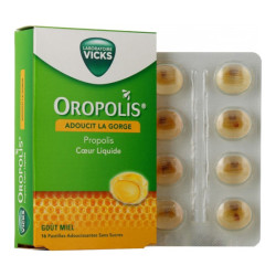 Vicks Oropolis Coeur liquide miel 16 pastilles