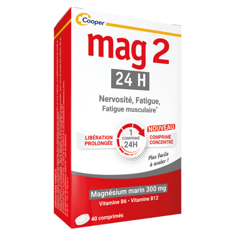 Cooper Mag2 24H Magnésium marin 300 mg 40 comprimés