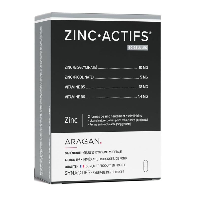 Aragan Synactifs Zinc Actifs oligo-éléments 60 gélules