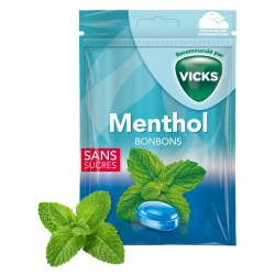 Vicks Bonbons menthol sans sucre 72gr