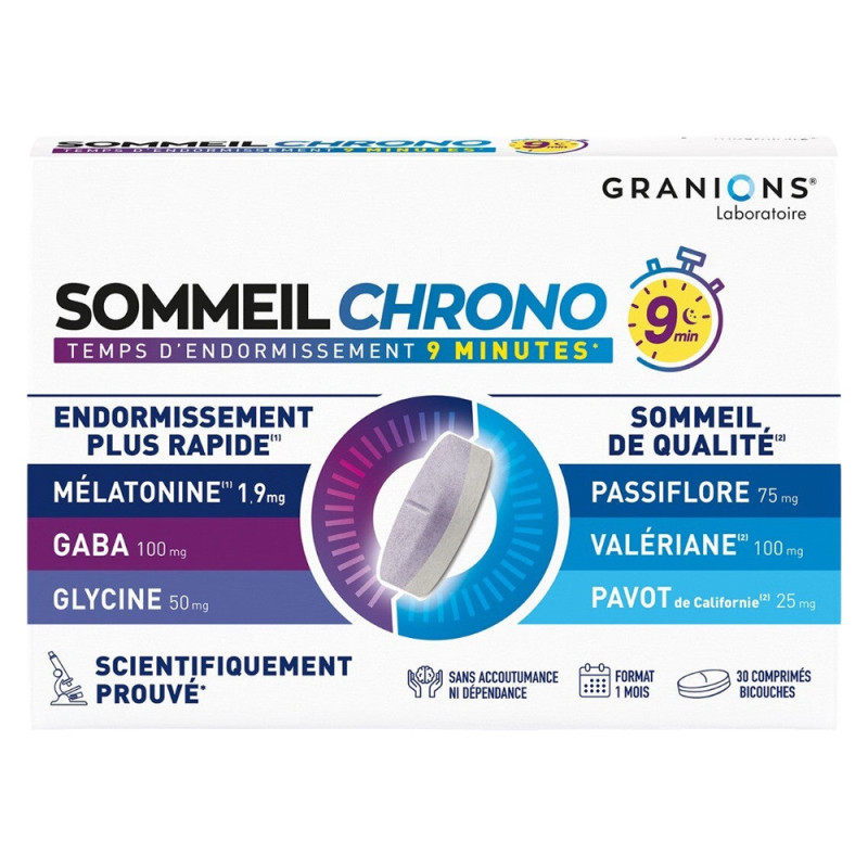 Granions Sommeil Chrono 9 minutes 30 comprimés