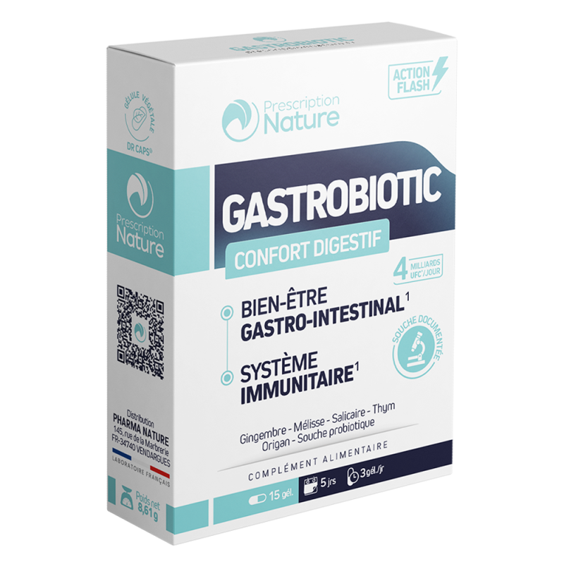 Prescription Nature Gastrobiotic 15 gélules