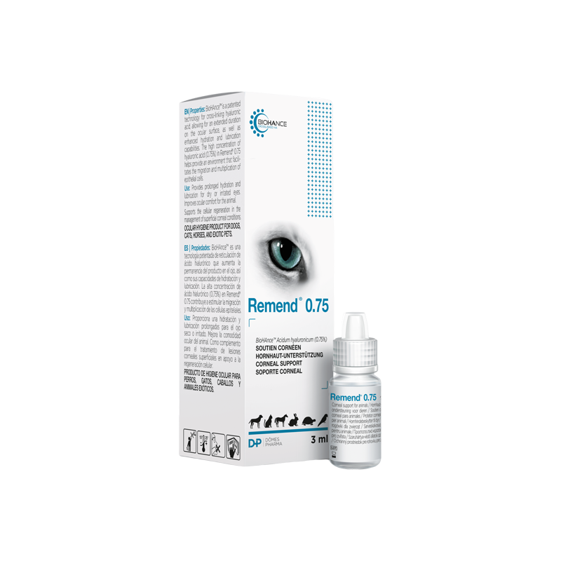 Dômes Pharma Remend 0,75% Protecteur oculaire chat et chien 3ml