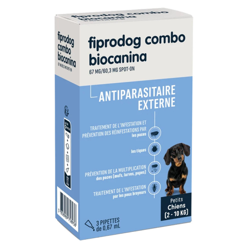 Biocanina Fiprodog Combo Petits chiens 3 pipettes