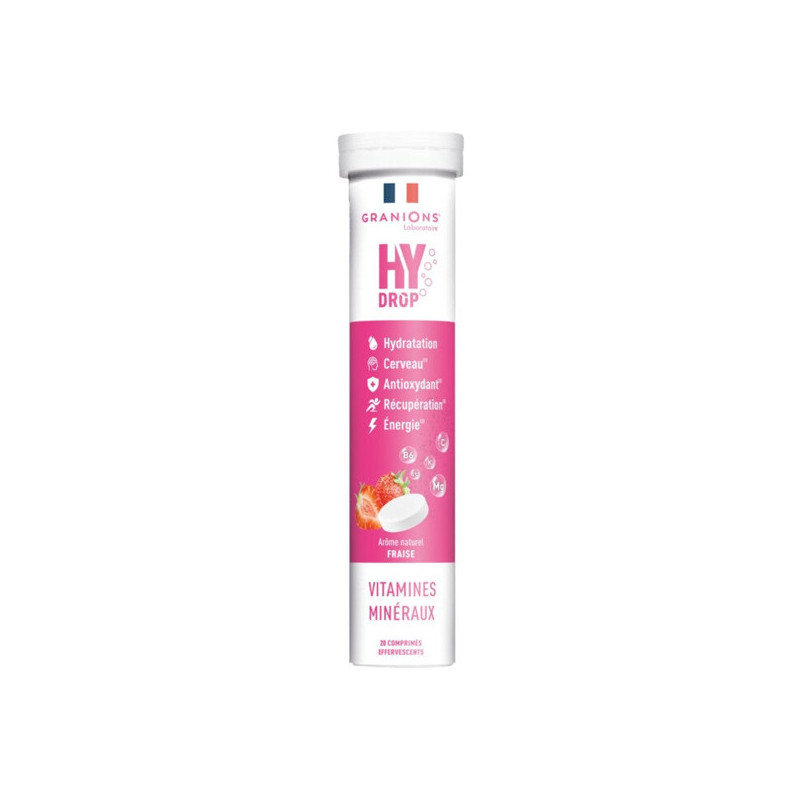 Granions Hydrop Pastilles hydratation 5 en 1 fraise 20 comprimés