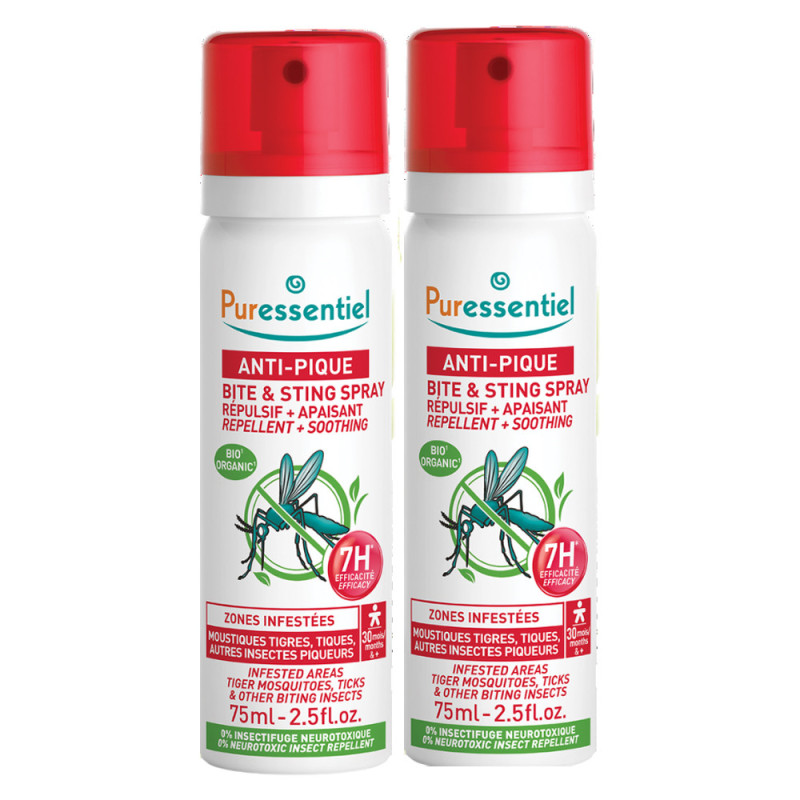 Puressentiel Anti-pique Spray répulsif + apaisant lot de 2x75ml