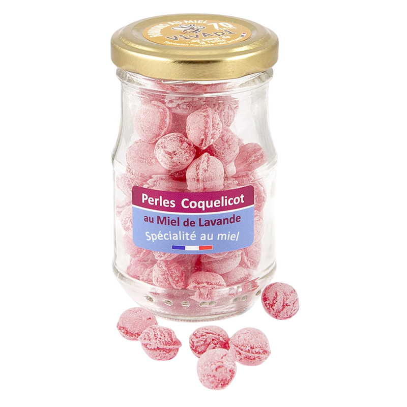 Vivapi Bonbons Perles Coquelicot au Miel de Lavande 70gr