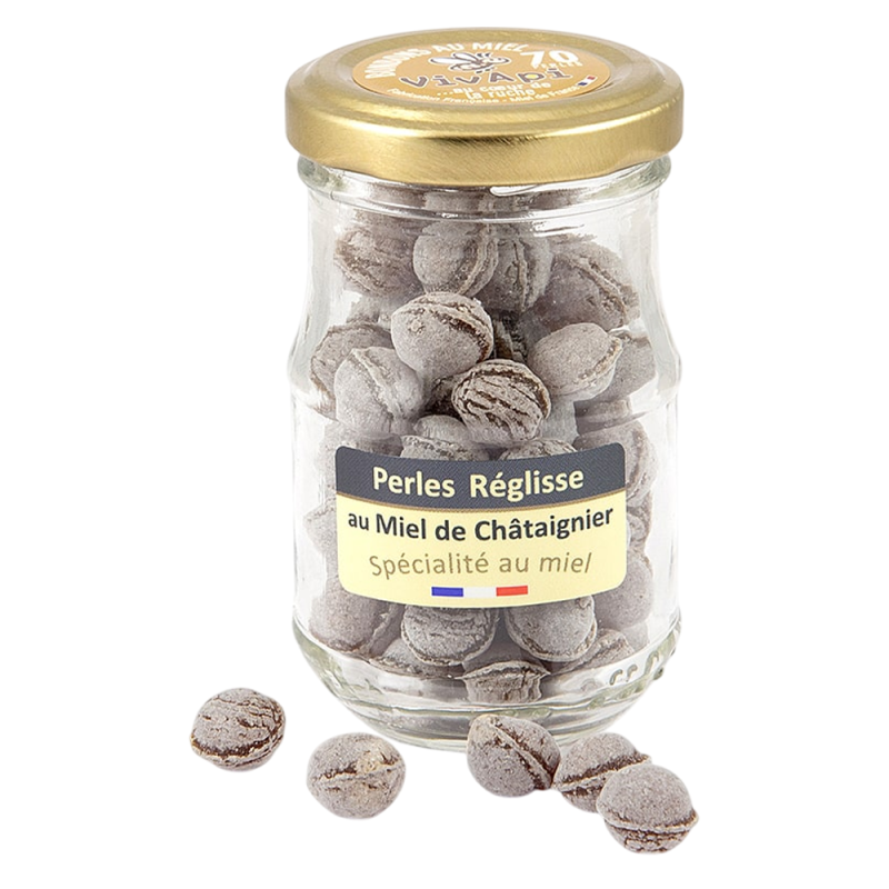 Vivapi Bonbons Perles Réglisse au Miel de Châtaignier 70gr