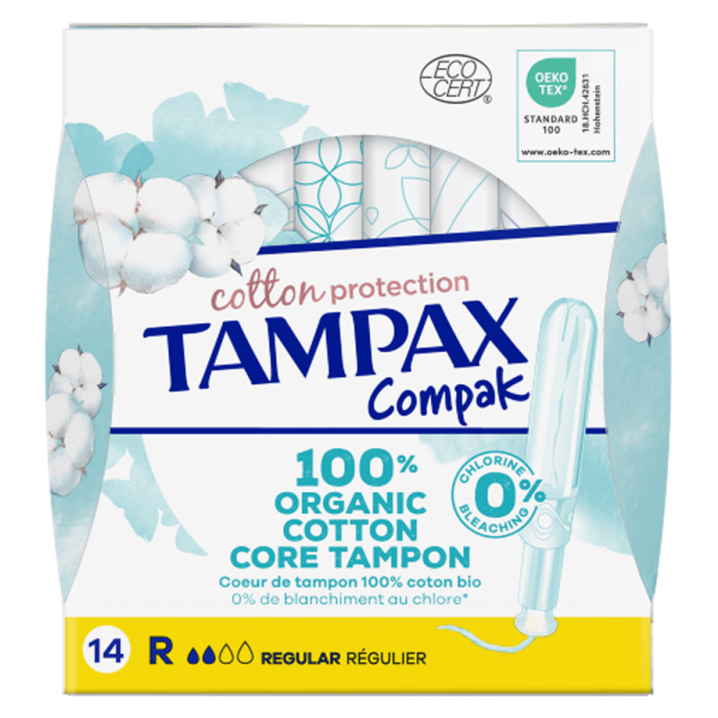 Tampax Compak Cotton protection Régulier 14 tampons