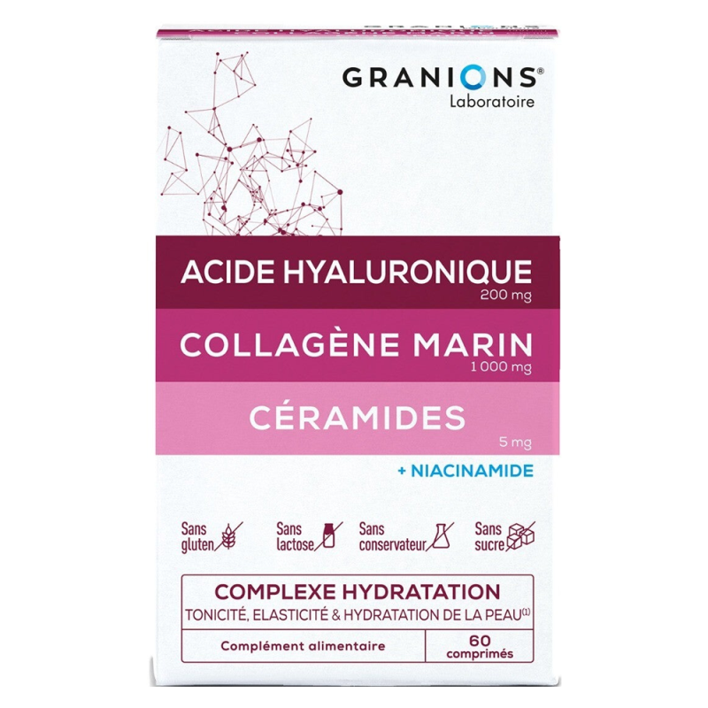 Granions Acide hyaluronique Complexe hydratation 60 comprimés
