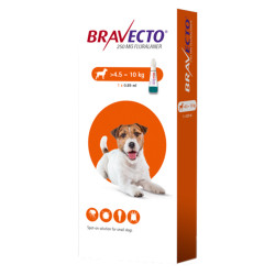 Bravecto 250 mg Chien 4,5 à 10kg boîte de 2 comprimés