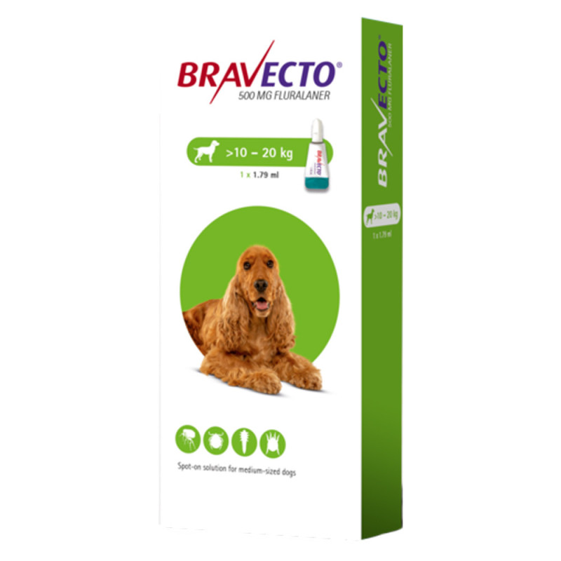 Bravecto 500 mg Chien 10-20kg 1 boîte