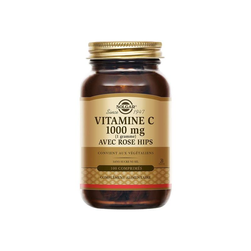 Solgar Vitamine C 1000 mg avec Rose hips 100 comprimés