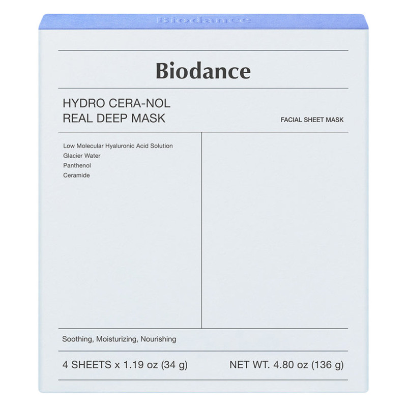 Biodance Hydro Cera-Nol Real Masque profond 4 pièces