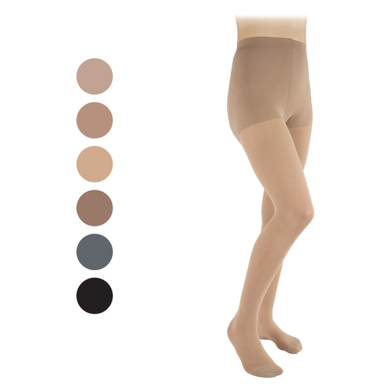 Veinax Transparent Classe 2 Mi-bas pied ouvert beige discret taille 2 Normal