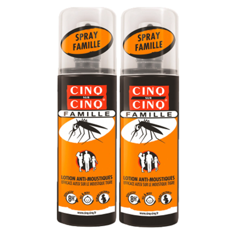 Cinq sur Cinq Spray Famille Lotion anti-moustique 2x100ml
