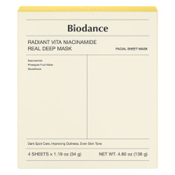 Biodance Radiant Vita Niacinamide Real Masque profond 4 pièces