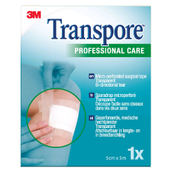 3M Transpore Sparadrap plastique microperforé 50mm x 5m