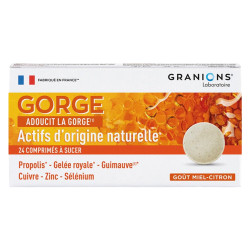 Granions Gorge Miel citron 24 comprimés à sucer