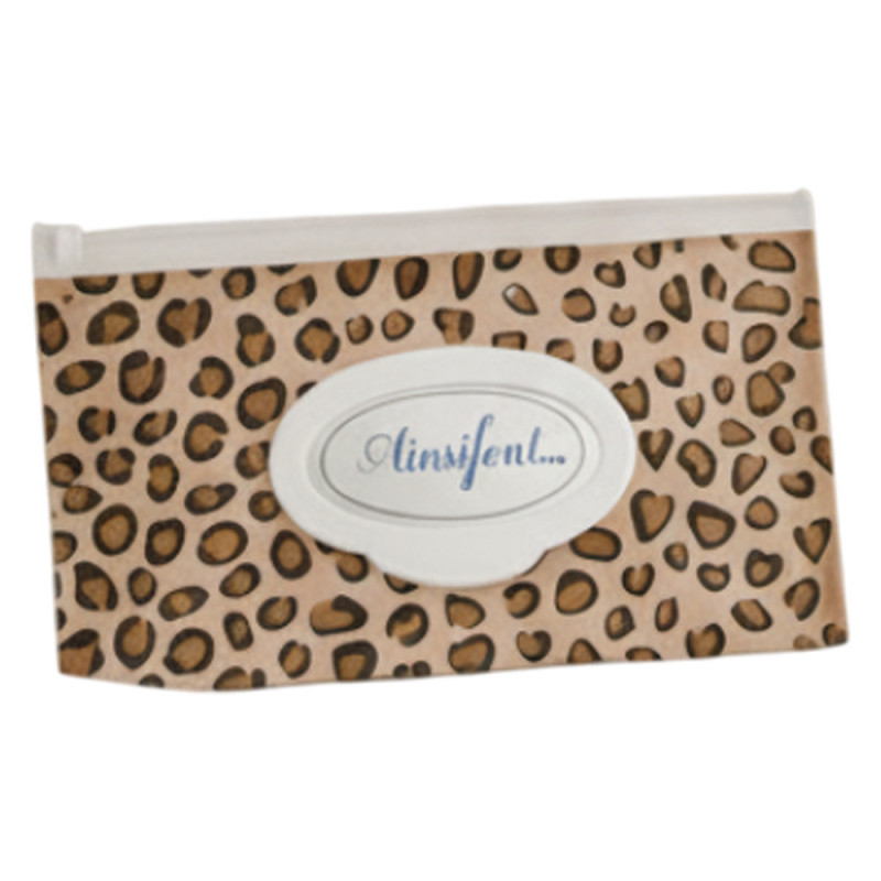 Ainsifont Pochette lingette léopard