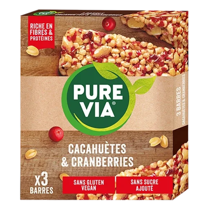 Pure Via 3 Barres Cacahuètes & Cranberries