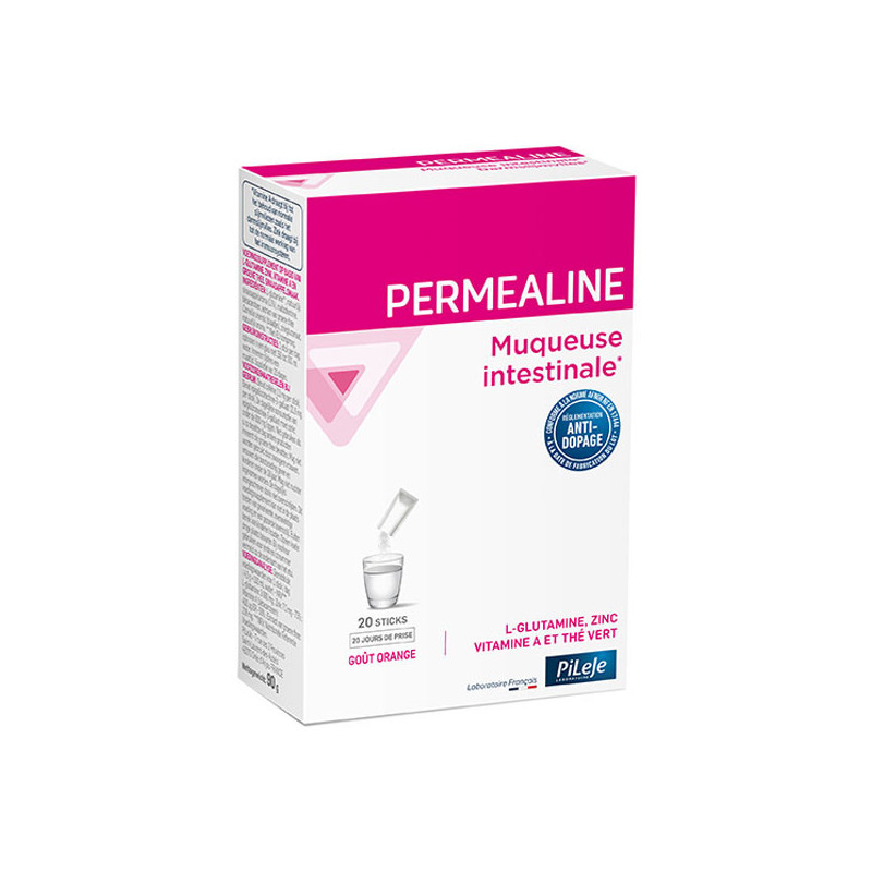 Pileje Perméaline Muqueuse intestinale goût orange 20 sticks