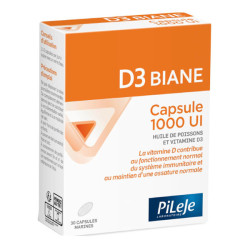 Pileje D3 Biane 1000 UI Vitamine 30 Capsules marines