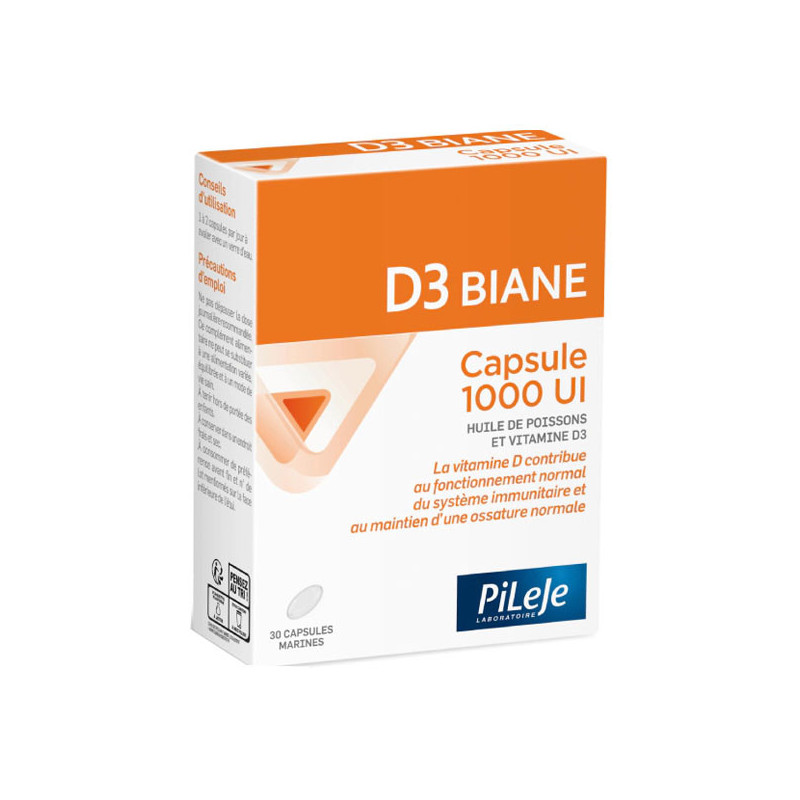 Pileje D3 Biane 1000 UI Vitamine 30 Capsules marines