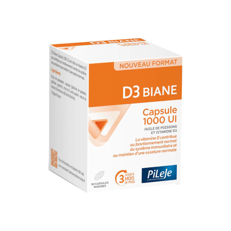 Pileje D3 Biane 1000 UI Vitamine 90 capsules marines